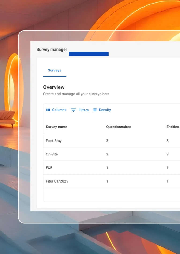 Survey manager feature screenshot on TrustYou's Customer Experience Platform