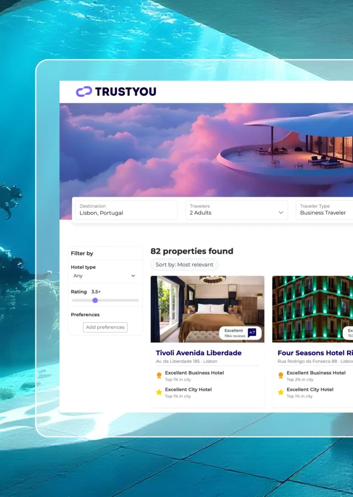 Screenshot of TrustYou Data solutions: Meta-Reviews